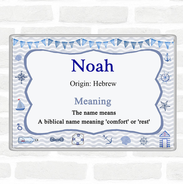 Noah Name Meaning Jumbo Fridge Magnet Nautical