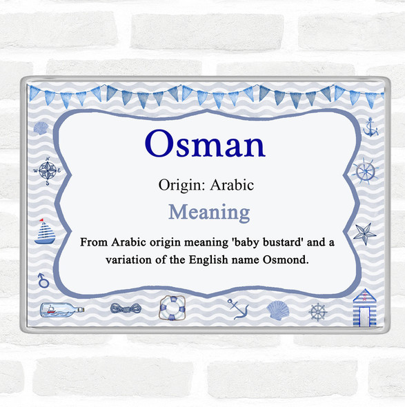 Osman Name Meaning Jumbo Fridge Magnet Nautical