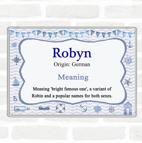 Robyn Name Meaning Jumbo Fridge Magnet Nautical