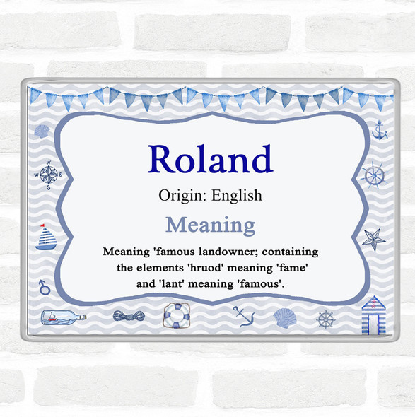 Roland Name Meaning Jumbo Fridge Magnet Nautical