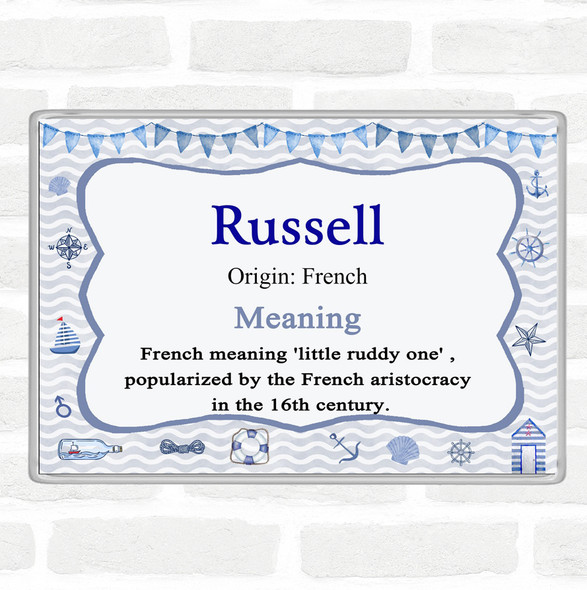 Russell Name Meaning Jumbo Fridge Magnet Nautical