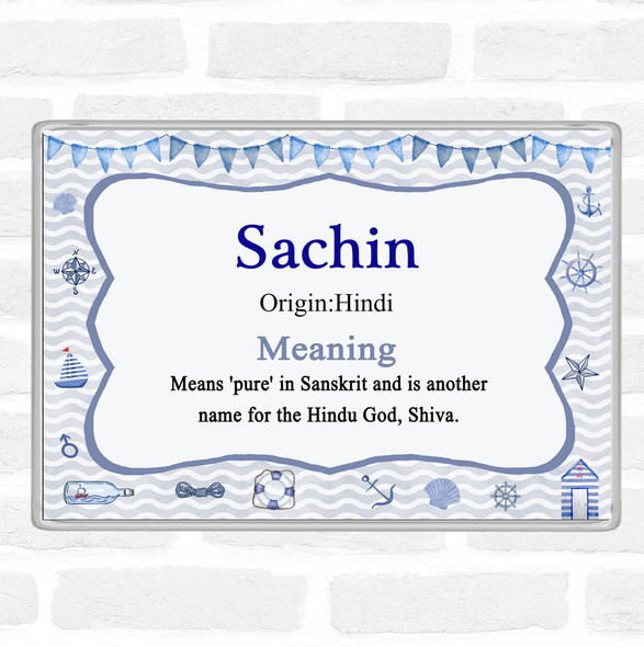 Sachin Name Meaning Jumbo Fridge Magnet Nautical