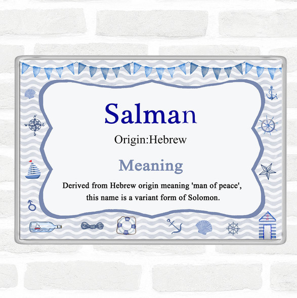 Salman Name Meaning Jumbo Fridge Magnet Nautical