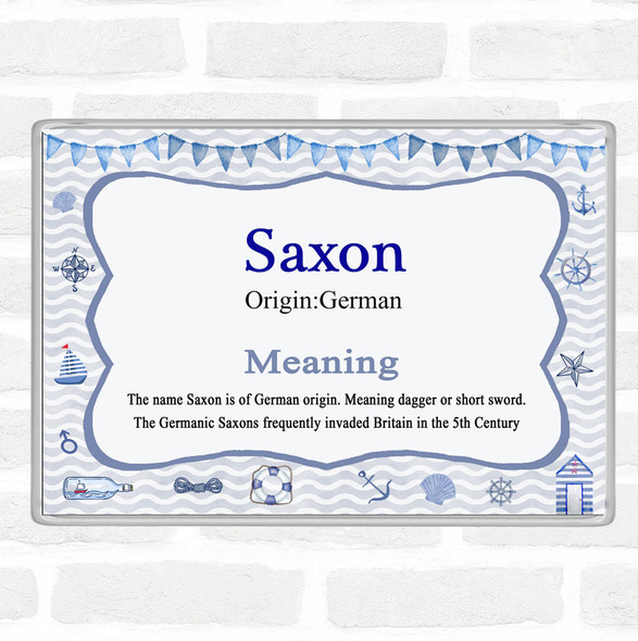 Saxon Name Meaning Jumbo Fridge Magnet Nautical