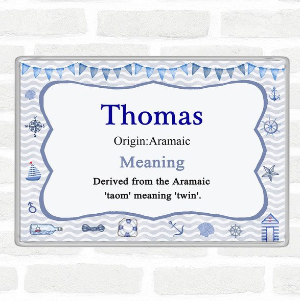 Thomas Name Meaning Jumbo Fridge Magnet Nautical