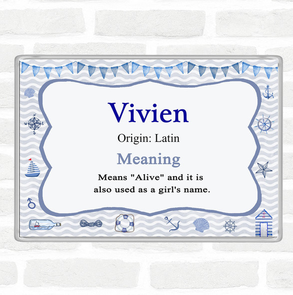 Vivien Name Meaning Jumbo Fridge Magnet Nautical