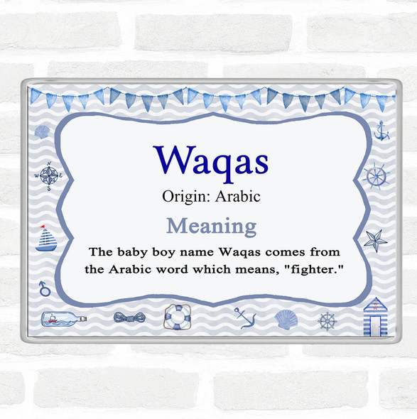 Waqas Name Meaning Jumbo Fridge Magnet Nautical