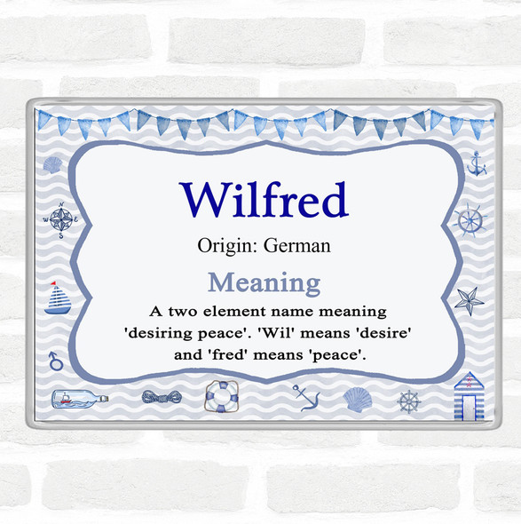 Wilfred Name Meaning Jumbo Fridge Magnet Nautical