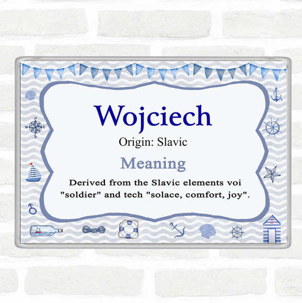 Wojciech Name Meaning Jumbo Fridge Magnet Nautical