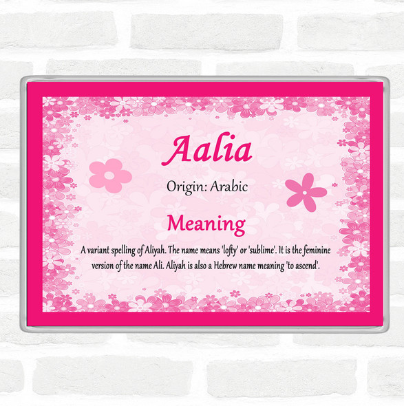 Aalia Name Meaning Jumbo Fridge Magnet Pink