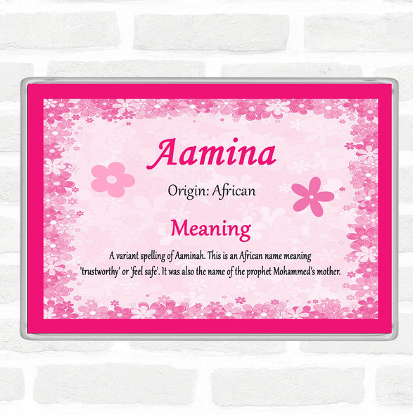 Aamina Name Meaning Jumbo Fridge Magnet Pink