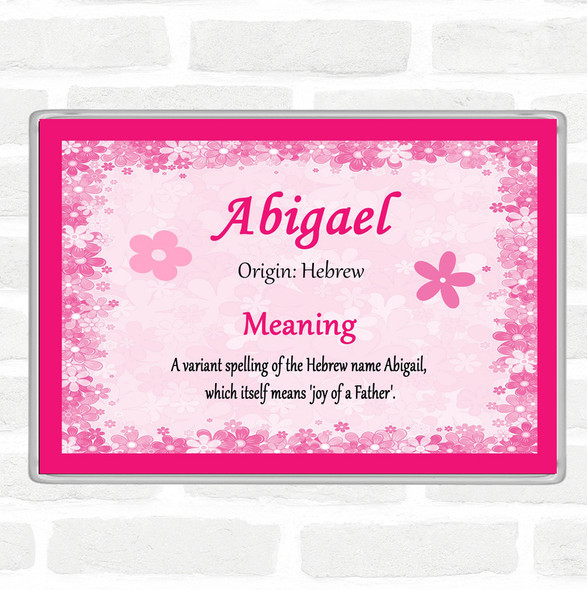Abigael Name Meaning Jumbo Fridge Magnet Pink