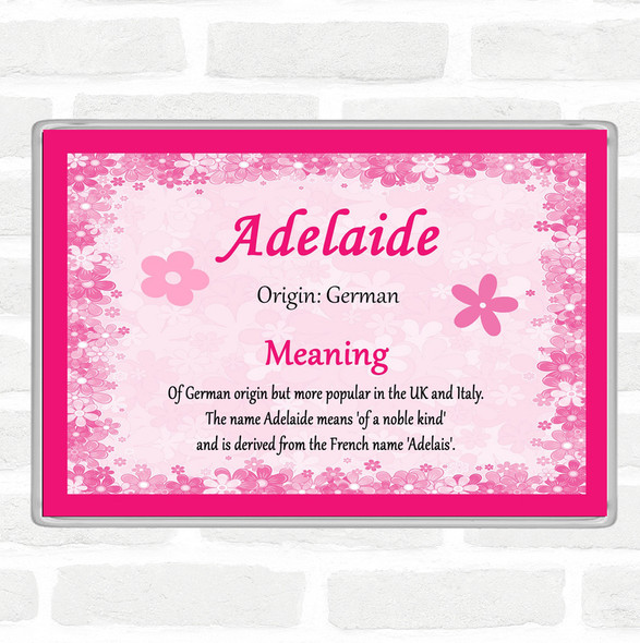 Adelaide Name Meaning Jumbo Fridge Magnet Pink