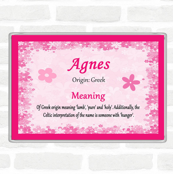 Agnes Name Meaning Jumbo Fridge Magnet Pink