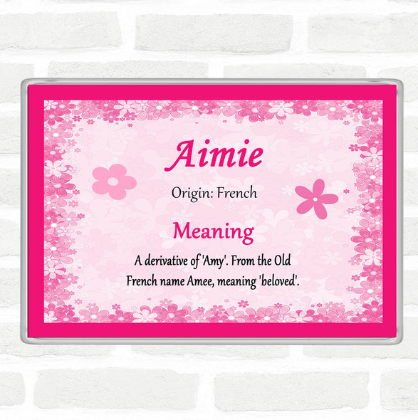 Aimie Name Meaning Jumbo Fridge Magnet Pink