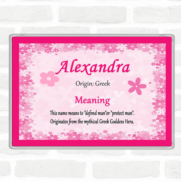 Alexandra Name Meaning Jumbo Fridge Magnet Pink