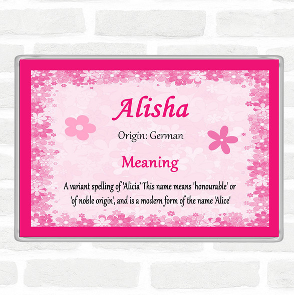 Alisha Name Meaning Jumbo Fridge Magnet Pink