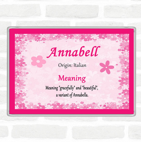 Annabell Name Meaning Jumbo Fridge Magnet Pink