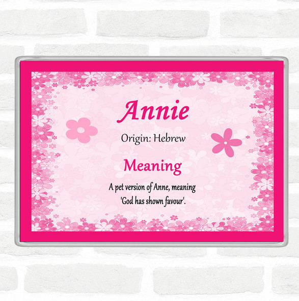 Annie Name Meaning Jumbo Fridge Magnet Pink