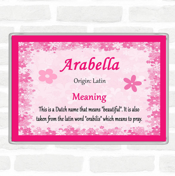 Arabella Name Meaning Jumbo Fridge Magnet Pink