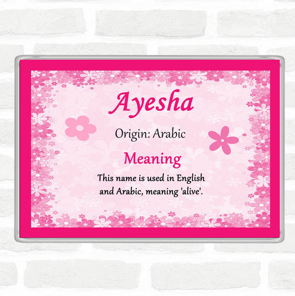 Ayesha Name Meaning Jumbo Fridge Magnet Pink