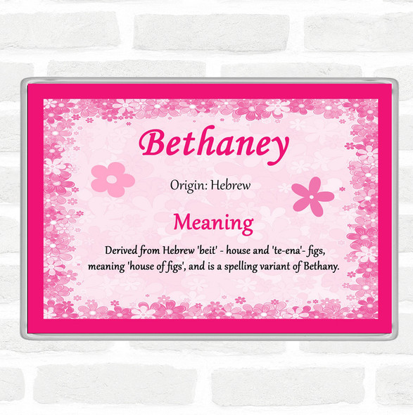 Bethaney Name Meaning Jumbo Fridge Magnet Pink