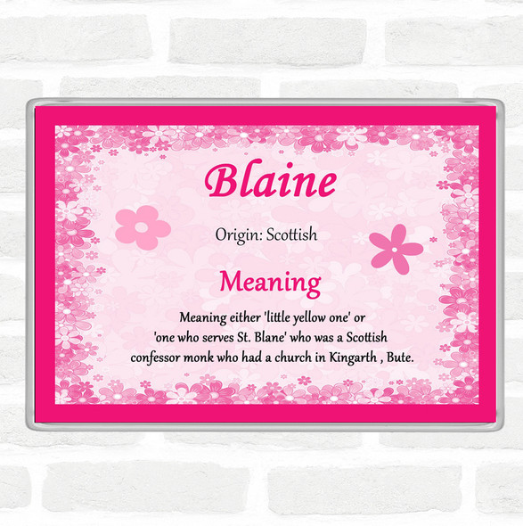 Blaine Name Meaning Jumbo Fridge Magnet Pink