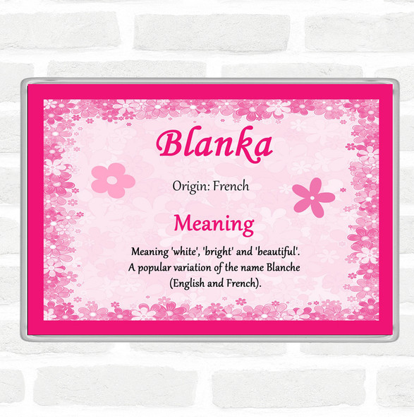 Blanka Name Meaning Jumbo Fridge Magnet Pink