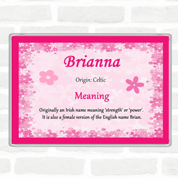 Brianna Name Meaning Jumbo Fridge Magnet Pink
