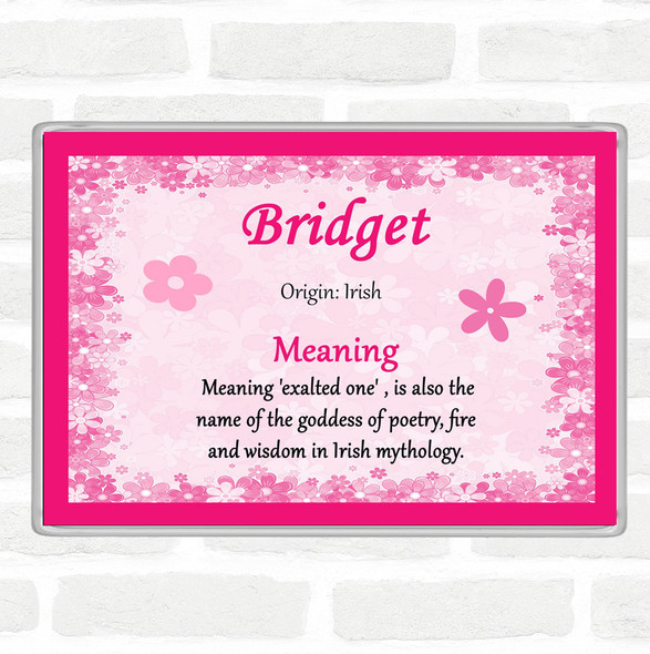 Bridget Name Meaning Jumbo Fridge Magnet Pink