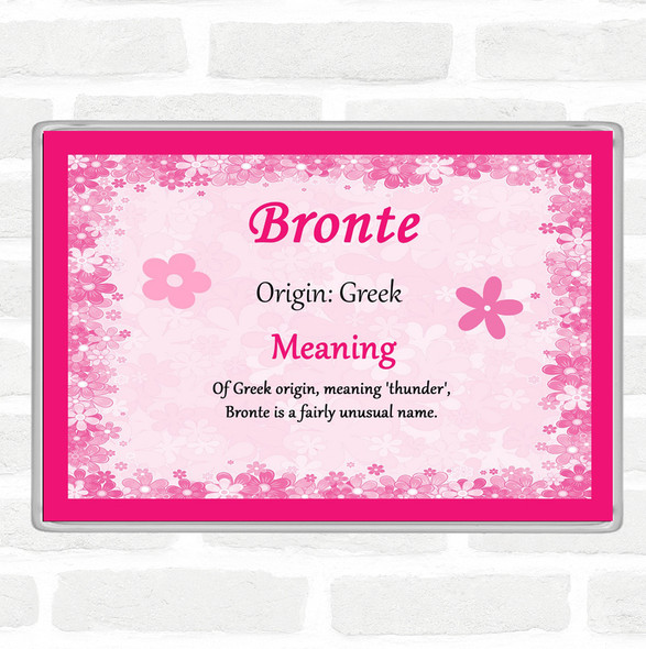 Bronte Name Meaning Jumbo Fridge Magnet Pink