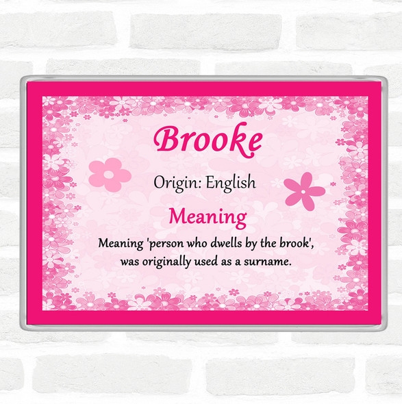 Brooke Name Meaning Jumbo Fridge Magnet Pink