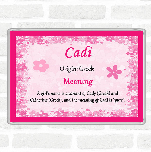 Cadi Name Meaning Jumbo Fridge Magnet Pink