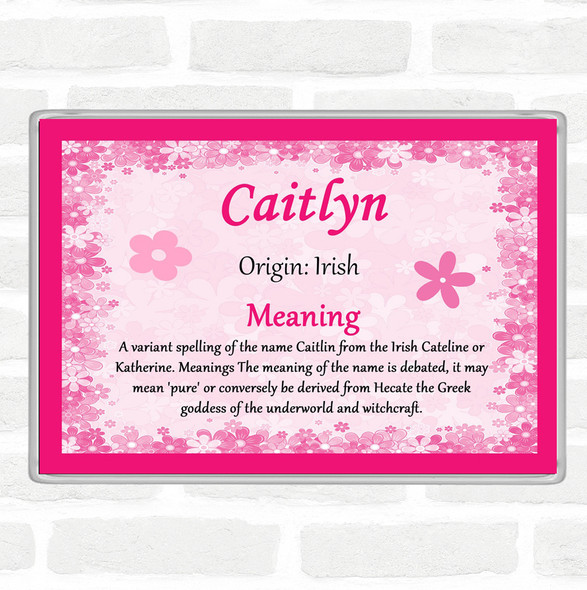 Caitlyn Name Meaning Jumbo Fridge Magnet Pink