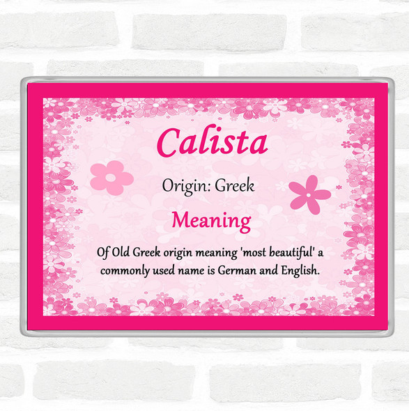 Calista Name Meaning Jumbo Fridge Magnet Pink