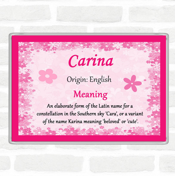 Carina Name Meaning Jumbo Fridge Magnet Pink