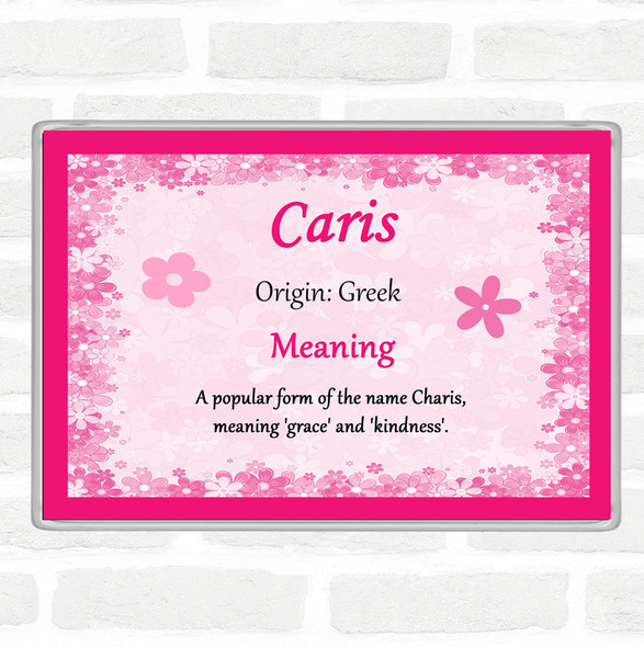 Caris Name Meaning Jumbo Fridge Magnet Pink