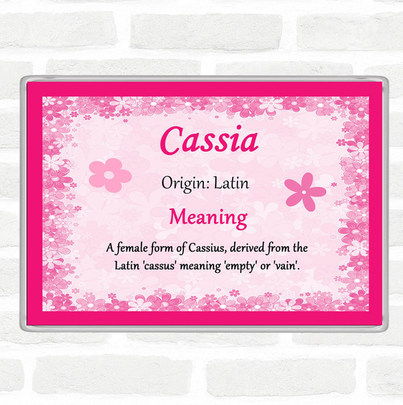 Cassia Name Meaning Jumbo Fridge Magnet Pink