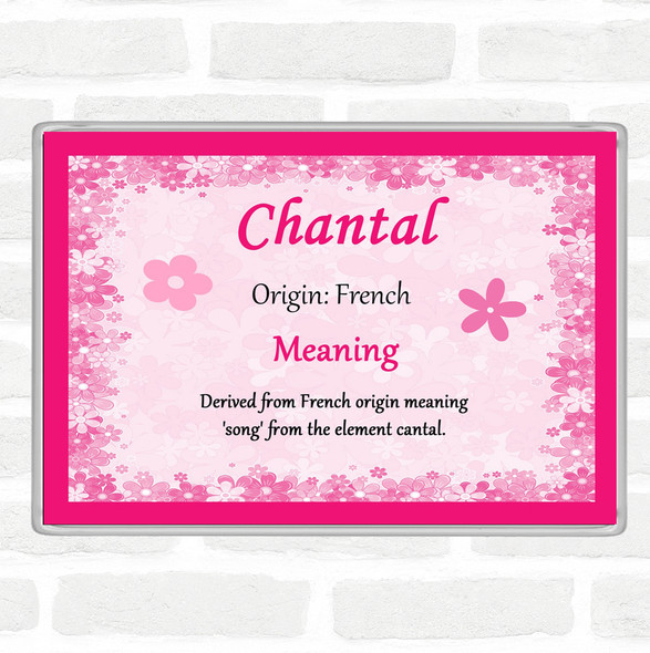 Chantal Name Meaning Jumbo Fridge Magnet Pink