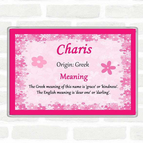 Charis Name Meaning Jumbo Fridge Magnet Pink