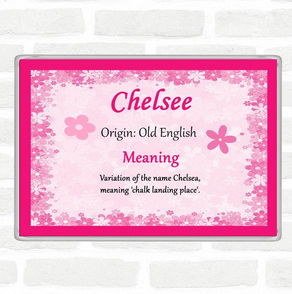 Chelsee Name Meaning Jumbo Fridge Magnet Pink