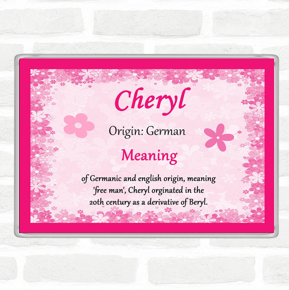 Cheryl Name Meaning Jumbo Fridge Magnet Pink