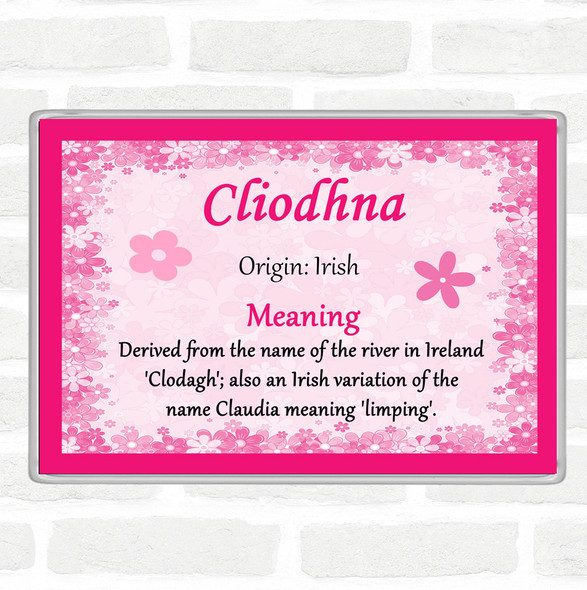 Cliodhna Name Meaning Jumbo Fridge Magnet Pink