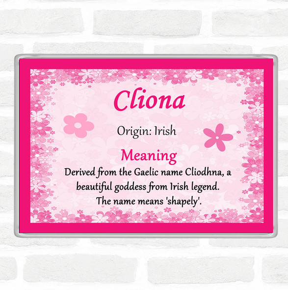 Cliona Name Meaning Jumbo Fridge Magnet Pink