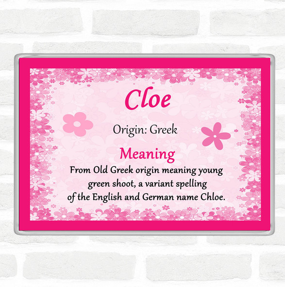 Cloe Name Meaning Jumbo Fridge Magnet Pink