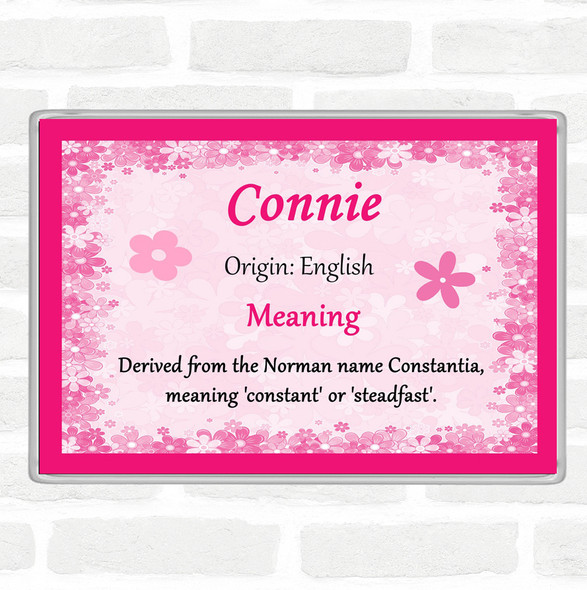 Connie Name Meaning Jumbo Fridge Magnet Pink
