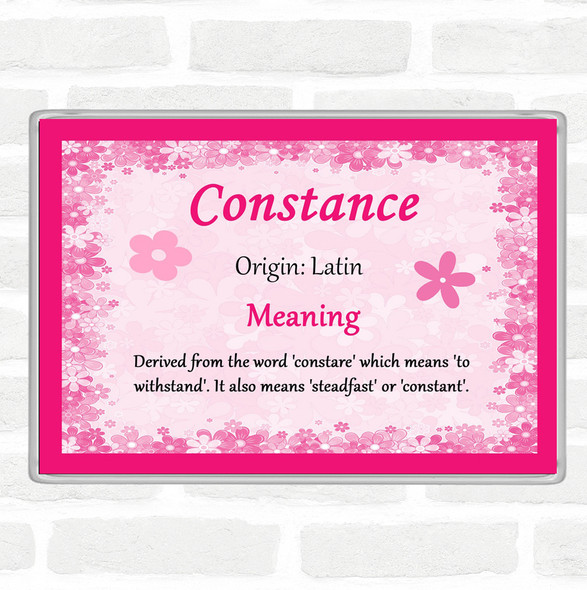 Constance Name Meaning Jumbo Fridge Magnet Pink