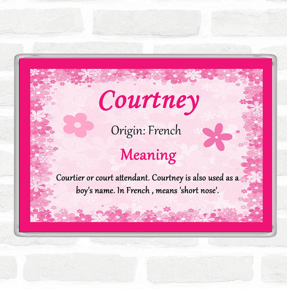 Courtney Name Meaning Jumbo Fridge Magnet Pink