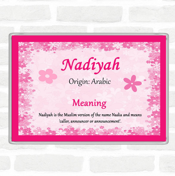 Nadiya Name Meaning Jumbo Fridge Magnet Pink