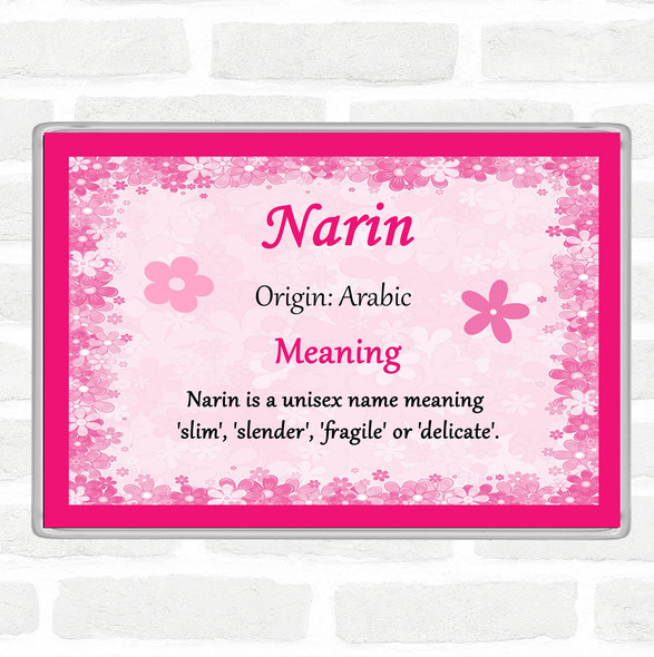 Narin. Name Meaning Jumbo Fridge Magnet Pink